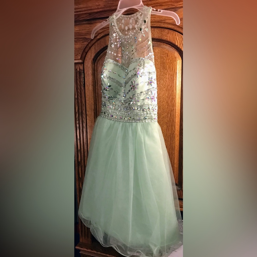 JJ's House Mint Green short Rhinestone Prom/homecoming/cocktail/bridesmaid Dress